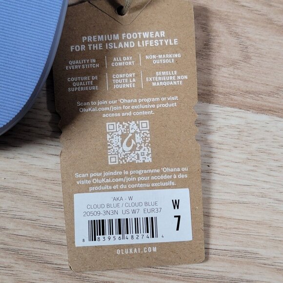 OluKai AKA Sandals Womens Size 7 Cloud Blue Beach Slippers Flip Flops 20509-3N3N - Picture 4 of 4